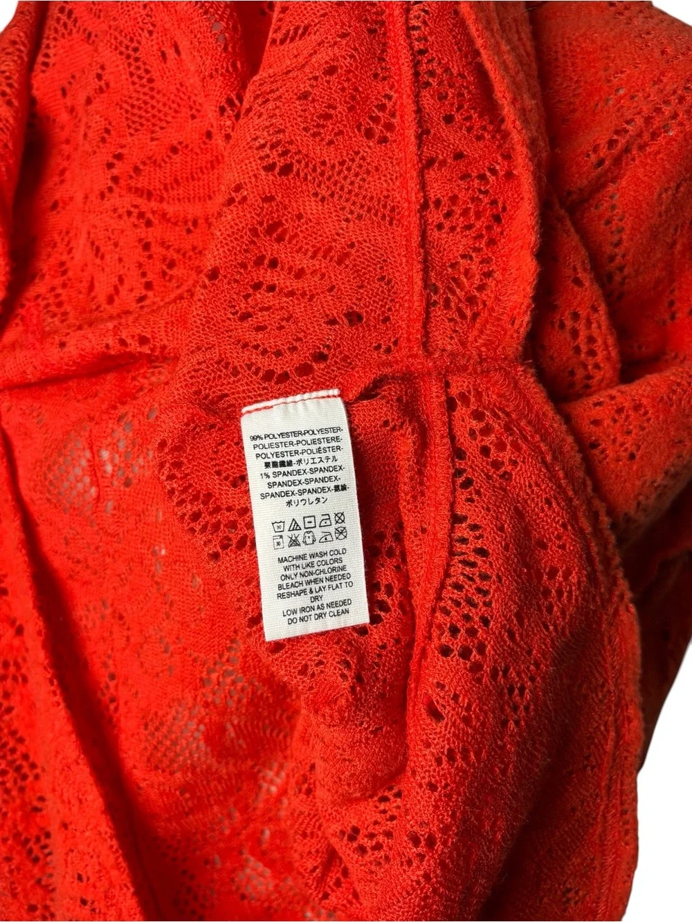 Free People “Not Cold In This” Red Lace Layered Top — Small Vacation Beachy Boho